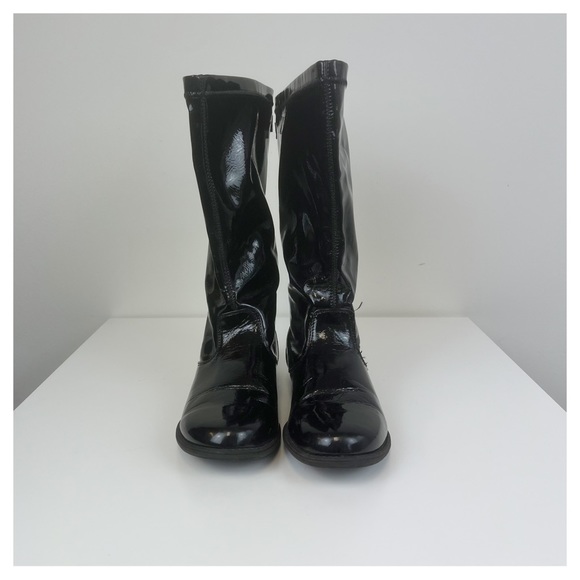 Kenneth Cole Girls Heart Treat 2 Fashion Black Patent Leather Boots Size 5 - Picture 2 of 6